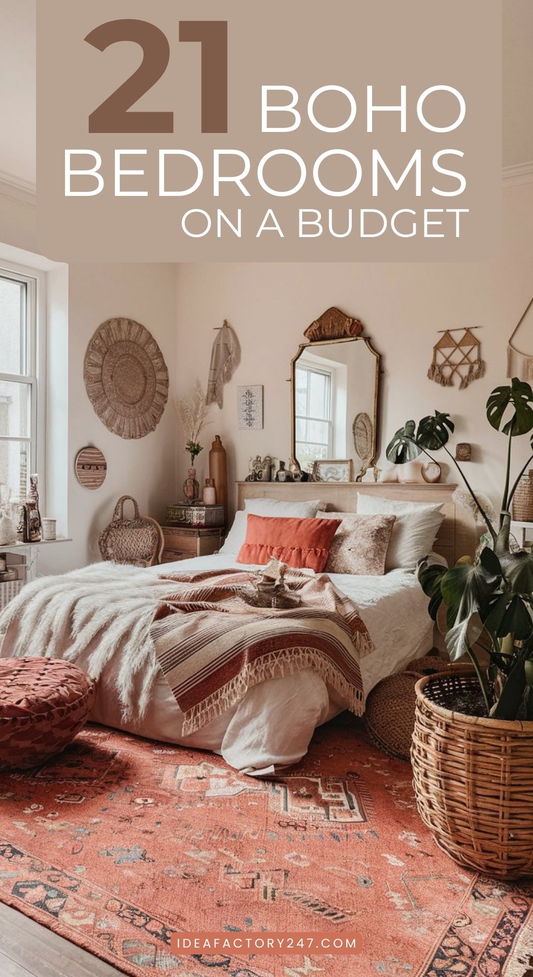 Need some inspo?  View all of our boho bedroom design ideas that are chic and cheap.