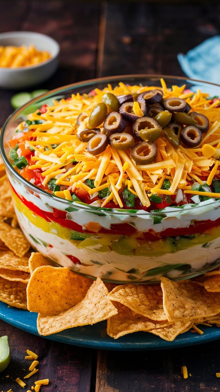 7-Layer Dip is always an easy, quick appetizer that everyone loves