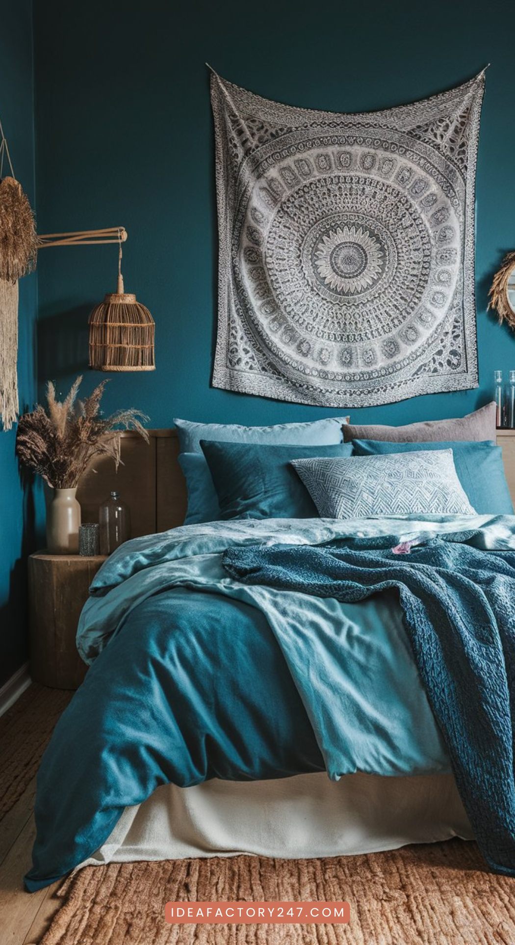 Several thrift store items really helped boho this bedroom on a budget!