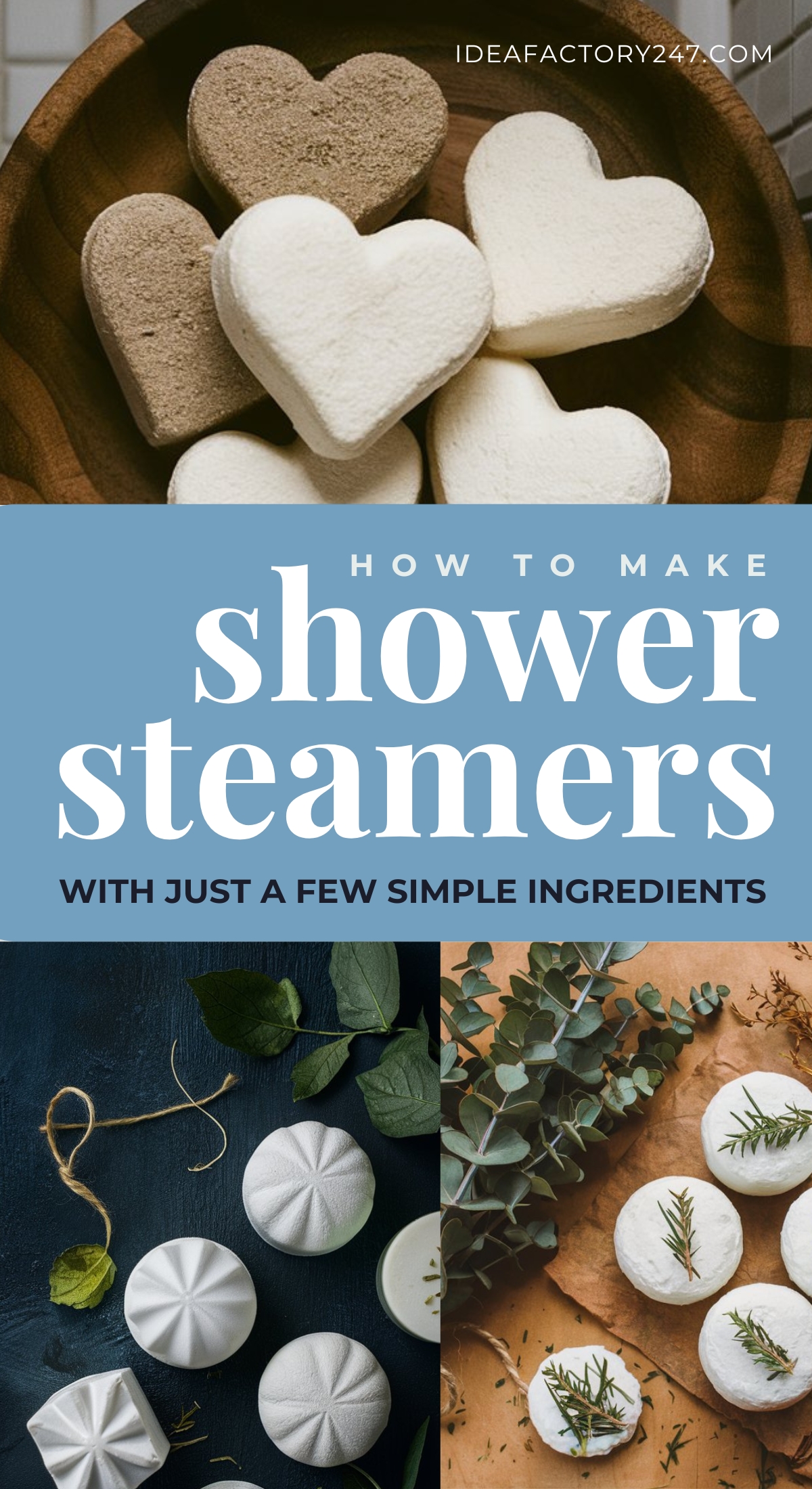 Super simple recipe for DIY shower steamers. Only a few ingredients needed.