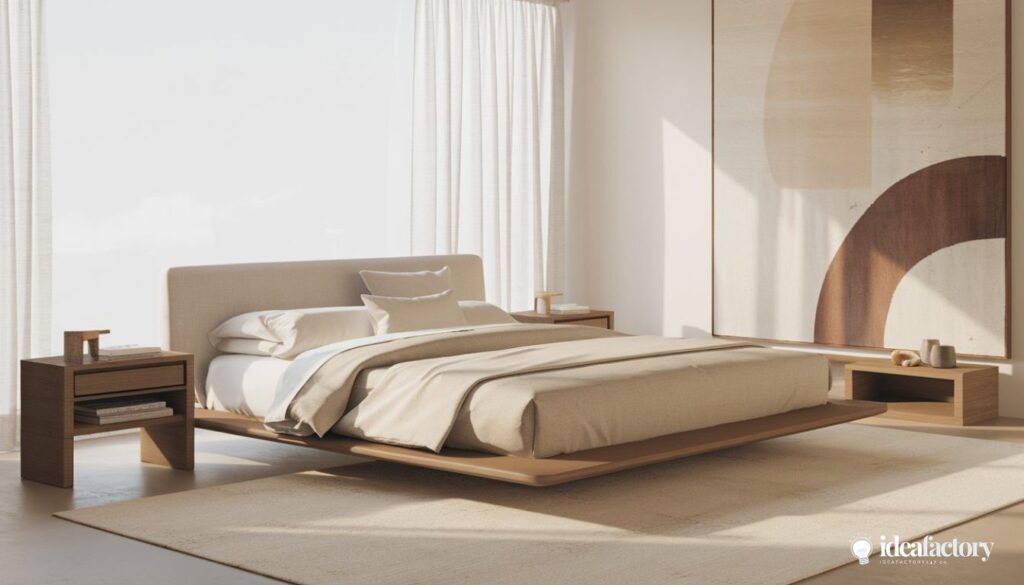 This luxury bedroom is modern minimalism at it's finest!