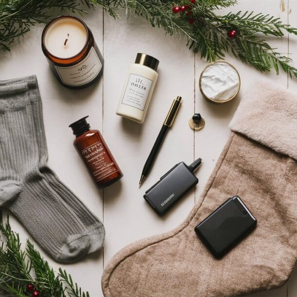 A collection of stocking stuffer gift ideas for grownups