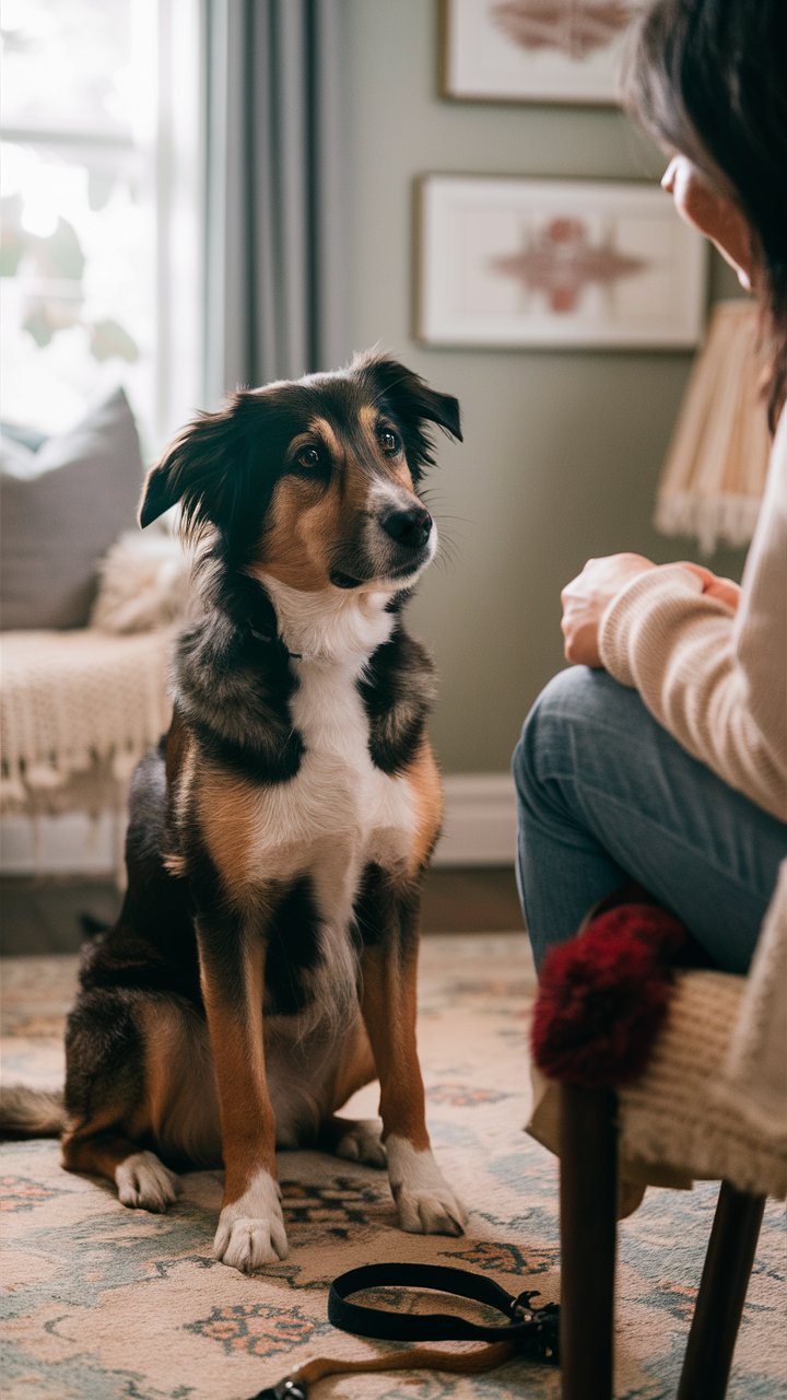 Dog trying to communicate with their owner