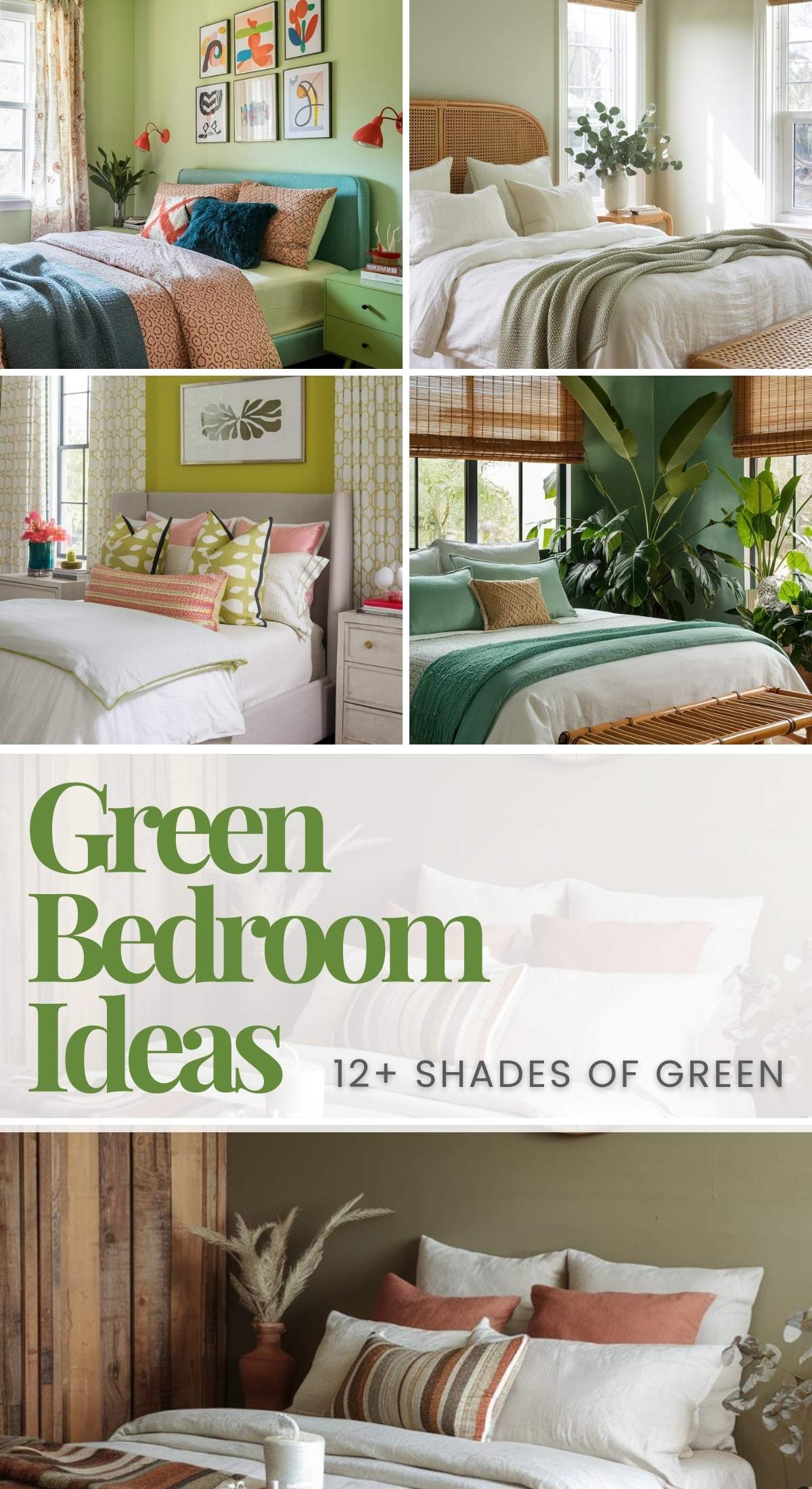 Green is the perfect color for creating a bedroom that feels fresh, calming, and connected to nature.

If you love the green bedroom aesthetic as much as we do, you can dive into all things green including:  green bedroom walls and paint colors, sage green bedroom decor, green bedroom design and inspiration, furniture, Forest Green, Emerald Green Bed, Olive Green rooms, Green Bedding, Sage Green Boho Bedroom, Teal Green modern bedrooms, girl room, teen room, lime green bedroom and more.