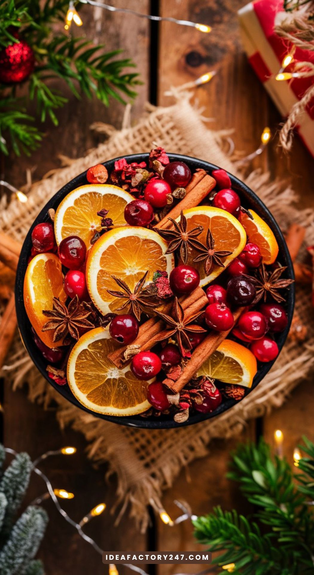 Festive bowl of homemade dry potpourri