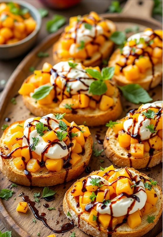 Ripe peaches are diced and combined with creamy burrata cheese, fresh basil, and a balsamic glaze for a sweet-and-savory dip that’s perfect with toasted baguette slices.

This cold dip (or spread) is ideal for summer shindigs - we also served it during the SEC Peach Bowl football game last year!