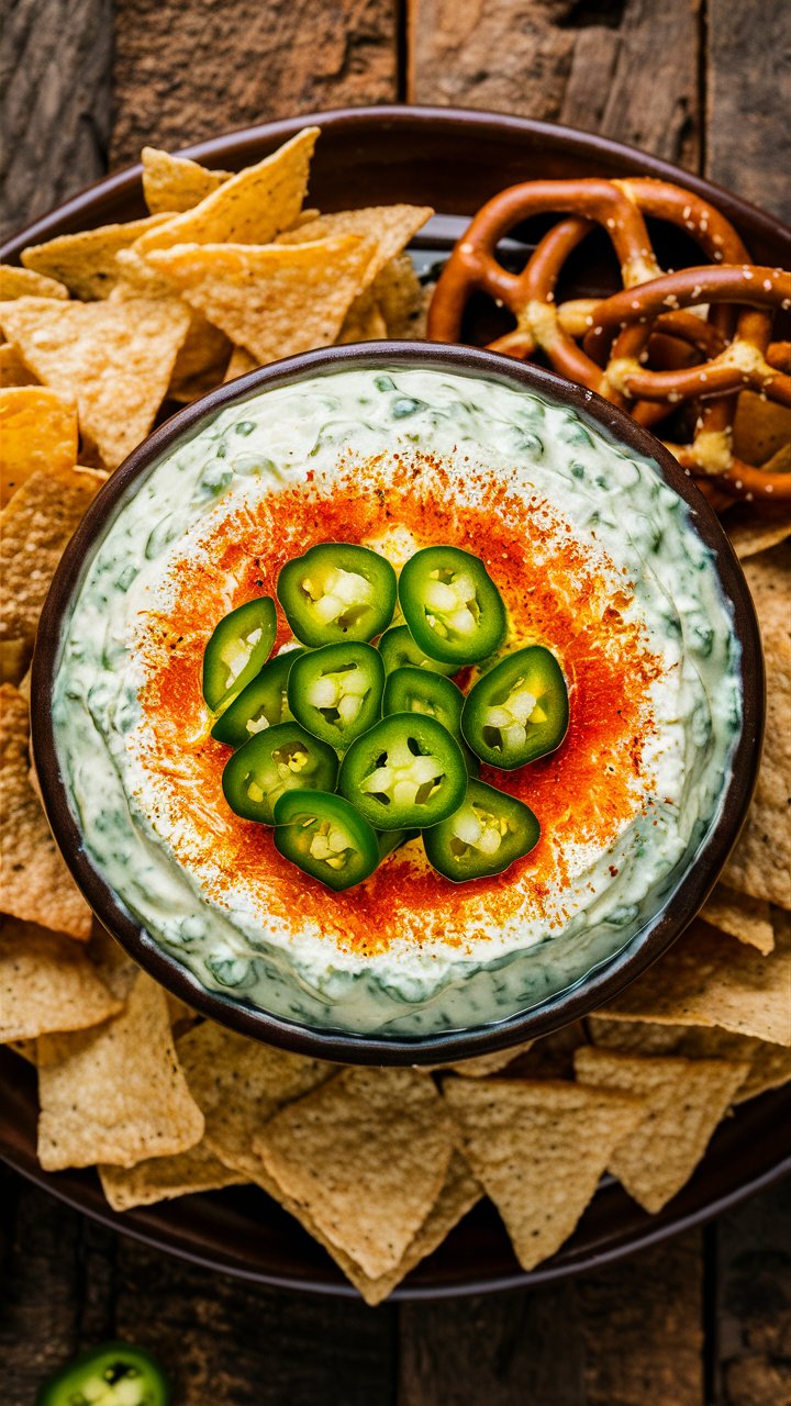 Turn up the heat with this spicy pickle dip! Creamy, tangy, and with just the right amount of kick, this dip is great for adventurous taste buds.

Easy party dip recipes, chip dips, cold dips, spicy dips and appetizers.