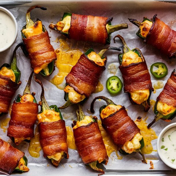 A tray of perfectly golden jalapeño poppers