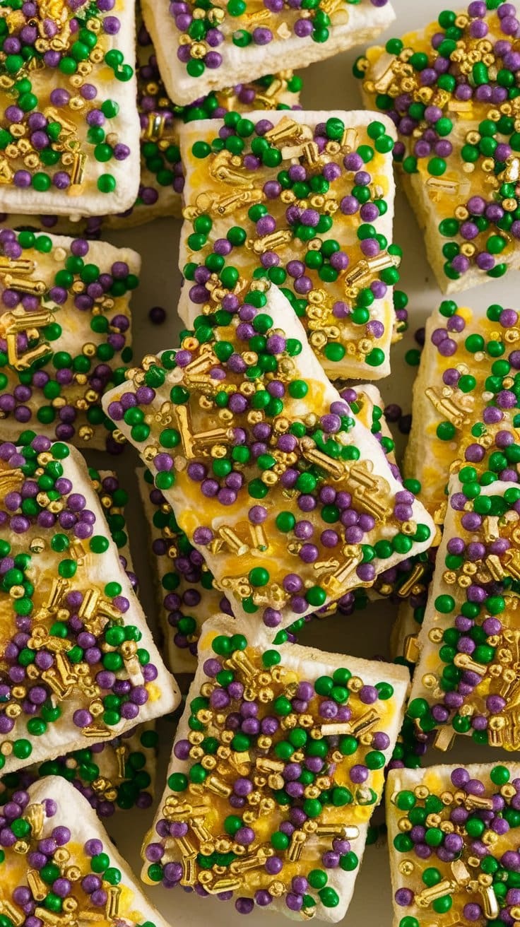 17 Mardi Gras Desserts You'll Bead to Try! Get ready to tantalize your taste buds with 17 irresistible Mardi Gras dessert recipes! We take you on a culinary journey featuring decadent treats perfect for your Fat Tuesday festivities. With vibrant colors and mouthwatering flavors, you'll find yourself celebrating like you're in the heart of New Orleans!