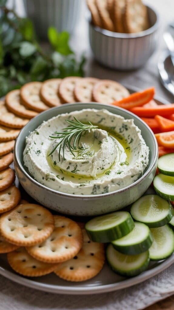 This garlic and herb cream cheese spread is classic, creamy, and incredibly versatile. It works beautifully on crackers, crostini, or veggie boards. Perfect for brunch, wine nights, or effortless entertaining. Save this one for anytime hosting feels overwhelming.
