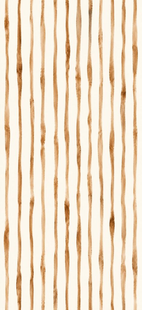 Beige background with uneven, vertical brown watercolor stripes evenly spaced across the image.